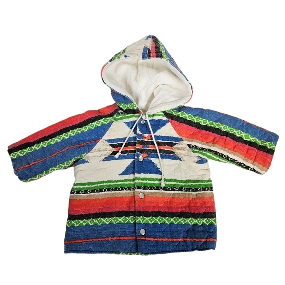 Handmade‎ Colorful Aztec Quilted Fleece Lined Jacket Size 12M Unisex Infant U36 - Picture 1 of 5